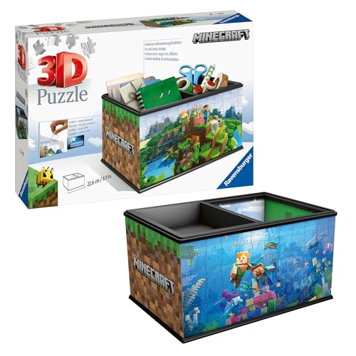 CAJA DE ALMACENAMIENTO RAVENSBURGER PARA ROMPECABEZAS MINECRAFT PARA NIÑOS CADA PIEZA ES UNICA - 1