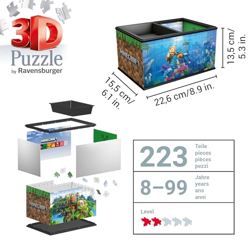 CAJA DE ALMACENAMIENTO RAVENSBURGER PARA ROMPECABEZAS MINECRAFT PARA NIÑOS CADA PIEZA ES UNICA - 4