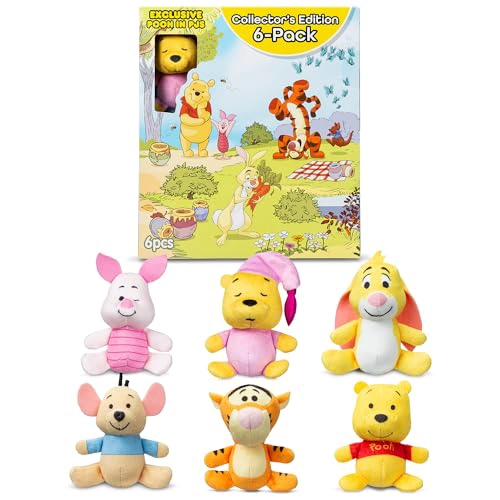 MICRO TEENIES WINNIE THE POOH Y SUS AMIGOS PAQUETE DE 6 FIGURA DE PELUCHE EN MINIATURA ANIMAL - 1