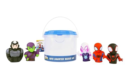 MARVEL SPIDEY Y SUS AMIGOS SET DE 5 JUGUETES DE BAÑO CON PULVERIZADOR JUGUETES DE BAÑO PARA BEBE S - 1