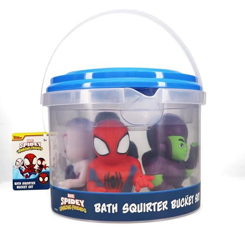 MARVEL SPIDEY Y SUS AMIGOS SET DE 5 JUGUETES DE BAÑO CON PULVERIZADOR JUGUETES DE BAÑO PARA BEBE S - 2