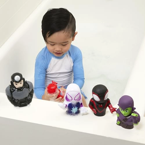 MARVEL SPIDEY Y SUS AMIGOS SET DE 5 JUGUETES DE BAÑO CON PULVERIZADOR JUGUETES DE BAÑO PARA BEBE S - 5