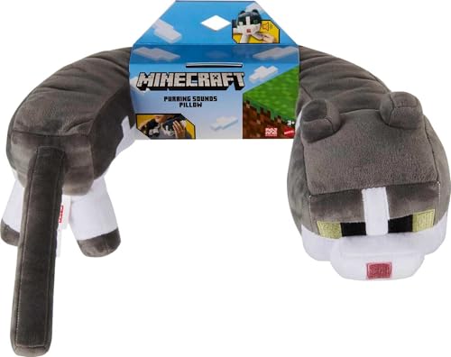 MATTEL MINECRAFT RONRONEANDO SONIDOS ALMOHADA PARA EL CUELLO JUGUETE DE PELUCHE DE GATO CON SONIDO - 6