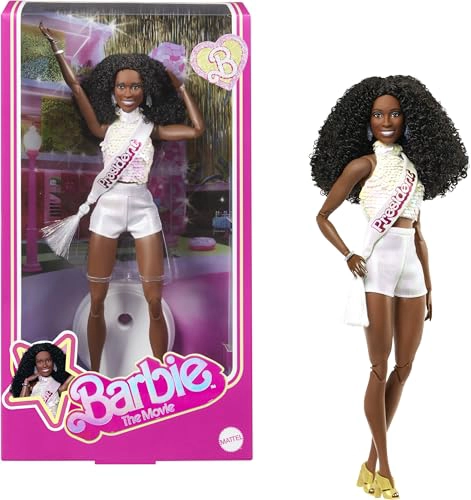 BARBIE MUÑECA COLECCIONABLE THE MOVIE PRESIDENT ISSA RAE COMO PRESIDENTE CON BLUSA BLANCA BRILLANTE - 1