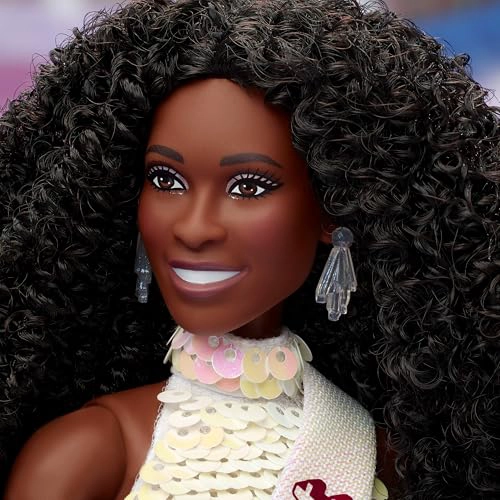BARBIE MUÑECA COLECCIONABLE THE MOVIE PRESIDENT ISSA RAE COMO PRESIDENTE CON BLUSA BLANCA BRILLANTE - 3