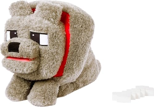 MATTEL MINECRAFT DENNIS EL LOBO DE PELUCHE CON ACCION DE ALIMENTACION Y SONIDO ANIMAL DE PELUCHE - 4