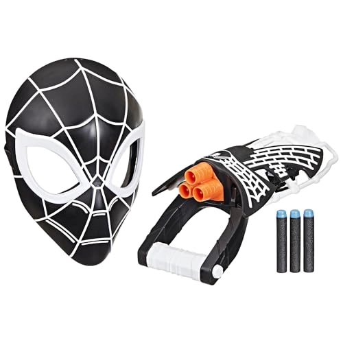 SPIDERMAN MARVEL SYMBIOTE TRISHOT BLASTER Y MASCARA GUANTELETE Y MASCARA DE JUEGO DE ROL - 1