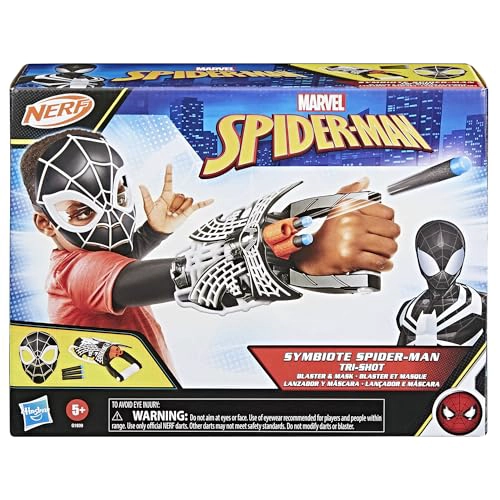 SPIDERMAN MARVEL SYMBIOTE TRISHOT BLASTER Y MASCARA GUANTELETE Y MASCARA DE JUEGO DE ROL - 2