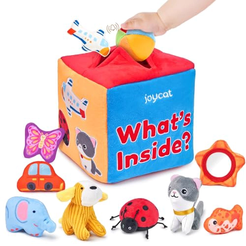 JOYCAT JUGUETES PARA BEBE S DE 6 A 12 MESES CAJA MISTERIOSA DE TELA SUAVE CON 10 OBJETOS SENSORIALES - 1