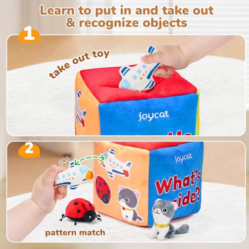 JOYCAT JUGUETES PARA BEBE S DE 6 A 12 MESES CAJA MISTERIOSA DE TELA SUAVE CON 10 OBJETOS SENSORIALES - 2