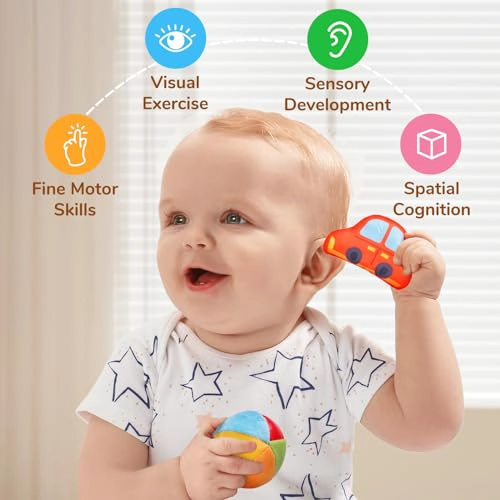 JOYCAT JUGUETES PARA BEBE S DE 6 A 12 MESES CAJA MISTERIOSA DE TELA SUAVE CON 10 OBJETOS SENSORIALES - 4