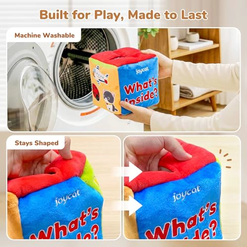 JOYCAT JUGUETES PARA BEBE S DE 6 A 12 MESES CAJA MISTERIOSA DE TELA SUAVE CON 10 OBJETOS SENSORIALES - 5