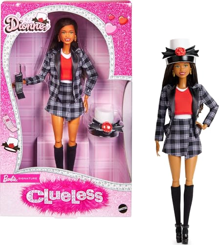 MUÑECA BARBIE SIGNATURE COLECCIONABLE CLUELESS DIONNE CON TRAJE A CUADROS BLANCO Y NEGRO SOMBRERO - 1