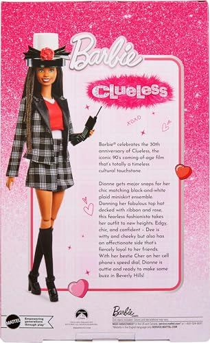 MUÑECA BARBIE SIGNATURE COLECCIONABLE CLUELESS DIONNE CON TRAJE A CUADROS BLANCO Y NEGRO SOMBRERO - 6