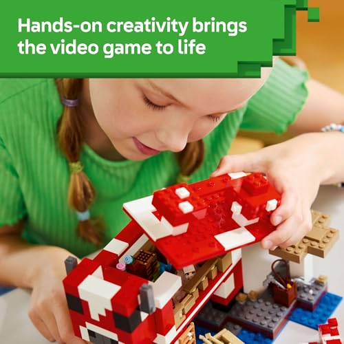 LEGO MINECRAFT LA CASA DE MOOSHROOM FIGURAS DE JUGUETE Y JUEGO DE MINECRAFT PARA NIÑOS NIÑOS - 5