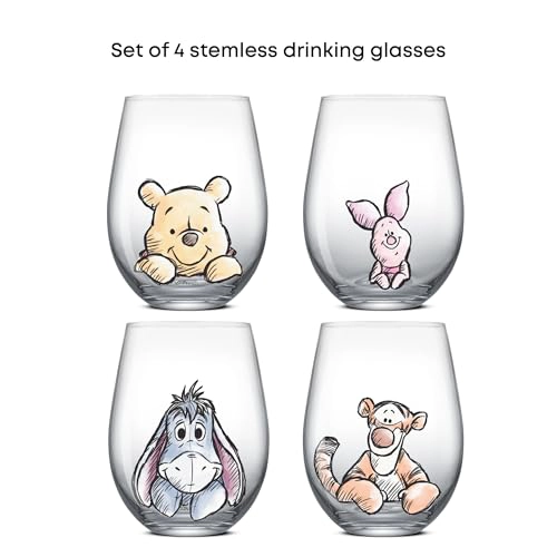 JOYJOLT DISNEY WINNIE THE POOH EXPLORANDO VASOS CLASICOS SIN TALLO DE VIDRIO 560ML DE VASOS - 2