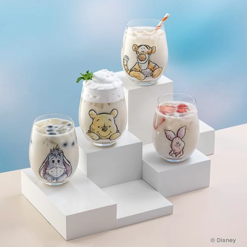 JOYJOLT DISNEY WINNIE THE POOH EXPLORANDO VASOS CLASICOS SIN TALLO DE VIDRIO 560ML DE VASOS - 4