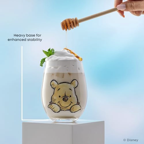 JOYJOLT DISNEY WINNIE THE POOH EXPLORANDO VASOS CLASICOS SIN TALLO DE VIDRIO 560ML DE VASOS - 6