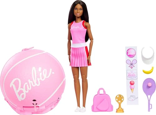 BARBIE MUÑECO Y ACCESORIOS DE JUGADOR DE TENIS CON MUÑECA BRUNETTE FASHION Y 8 SORPRESAS - 1