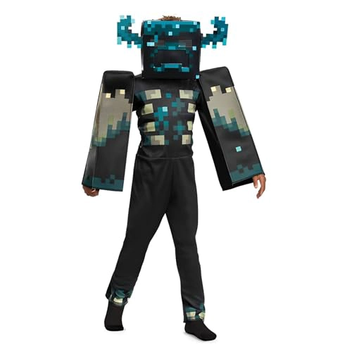 MINECRAFT DISFRAZ DE GUARDIAN DISFRAZ OFICIAL DE MINECRAFT DE LUJO PARA NIÑOS CON TOCADO Y MONO - 1