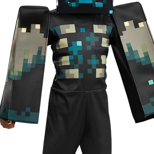 MINECRAFT DISFRAZ DE GUARDIAN DISFRAZ OFICIAL DE MINECRAFT DE LUJO PARA NIÑOS CON TOCADO Y MONO - 4