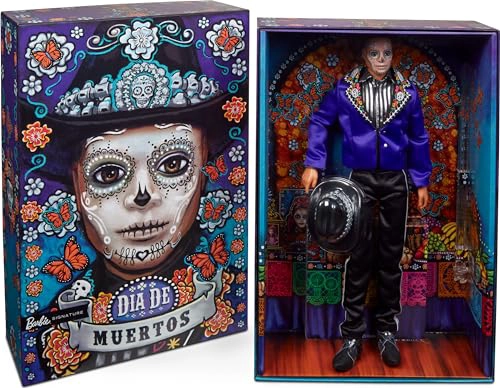 BARBIE SIGNATURE KEN FASHION MUÑECA 2023 DIA DE MUERTOS COLECCIONABLE CON CHAQUETA AZUL SOMBRERO - 1
