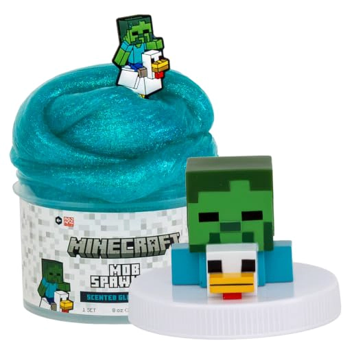 MINECRAFT MOB SPAWNER TARRO DE SLIME CON PURPURINA SLIME ELASTICO BRILLANTE CON AROMA A FRAMBUESA - 1