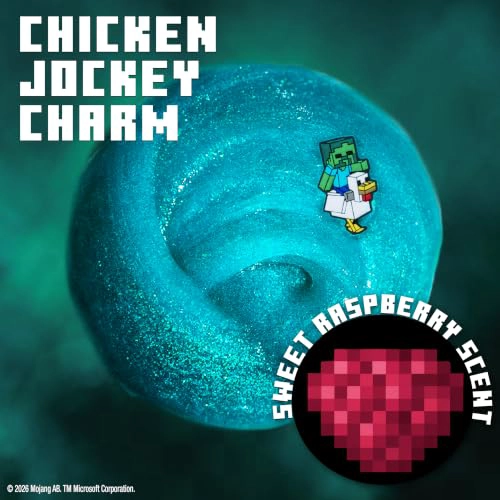 MINECRAFT MOB SPAWNER TARRO DE SLIME CON PURPURINA SLIME ELASTICO BRILLANTE CON AROMA A FRAMBUESA - 3
