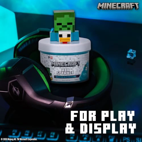 MINECRAFT MOB SPAWNER TARRO DE SLIME CON PURPURINA SLIME ELASTICO BRILLANTE CON AROMA A FRAMBUESA - 5