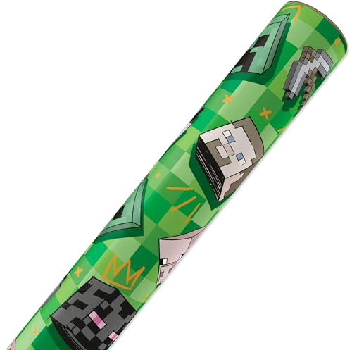 AMERICAN GREETINGS PAPEL DE REGALO REVERSIBLE DE MINECRAFT DE 40 PIES CUADRADOS PARA TODAS - 4
