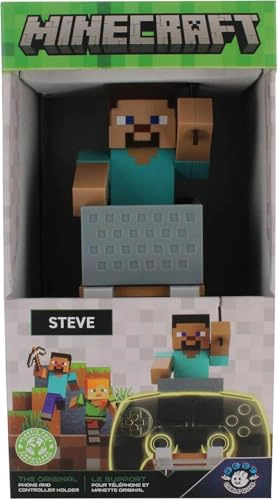 EXQUISITE GAMING MINECRAFT STEVE CABLE GUYS SOPORTE PARA CONTROLADOR Y SOPORTE PARA TELE FONO 85 - 4