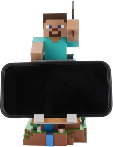 EXQUISITE GAMING MINECRAFT STEVE CABLE GUYS SOPORTE PARA CONTROLADOR Y SOPORTE PARA TELE FONO 85 - 5
