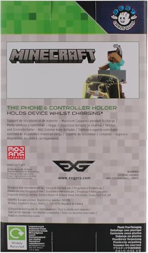 EXQUISITE GAMING MINECRAFT STEVE CABLE GUYS SOPORTE PARA CONTROLADOR Y SOPORTE PARA TELE FONO 85 - 6