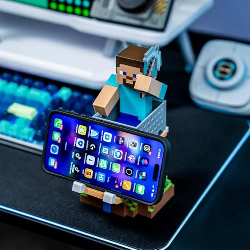 EXQUISITE GAMING MINECRAFT STEVE CABLE GUYS SOPORTE PARA CONTROLADOR Y SOPORTE PARA TELE FONO 85 - 7