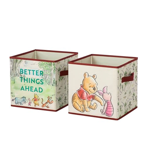 DISNEY WINNIE THE POOH CUBOS DE ALMACENAMIENTO DE TELA JUEGO DE 2 CONTENEDORES DURADEROS CON ASAS - 1