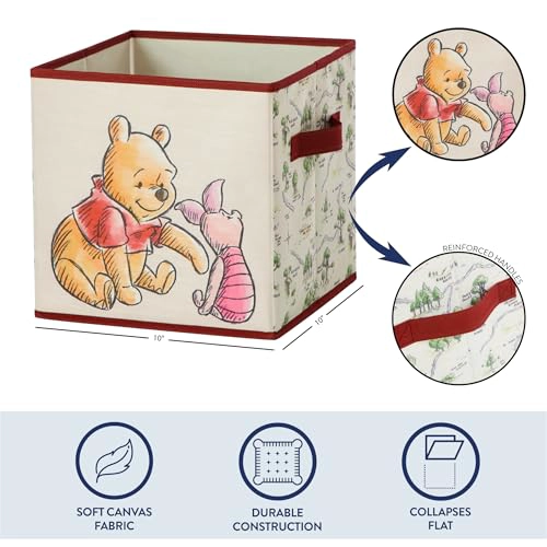 DISNEY WINNIE THE POOH CUBOS DE ALMACENAMIENTO DE TELA JUEGO DE 2 CONTENEDORES DURADEROS CON ASAS - 3
