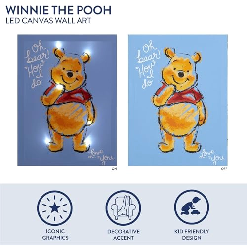 DISNEY WINNIE THE POOH ARTE DE PARED LED DE 115 X 1575 PULGADAS DECORACION COLGANTE PARA NIÑOS - 2