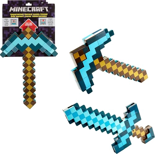 MATTEL MINECRAFT ESPADA DE DIAMANTE TRANSFORMABLE Y PICO TAMAÑO INFANTIL ACCESORIO DE JUGUETE 2 - 1