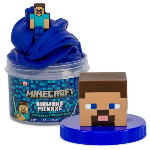 MINECRAFT DIAMOND PICKAXE TARRO DE LIMO DE MANTEQUILLA DE PICO SUAVE Y ELASTICO CON AROMA - 1