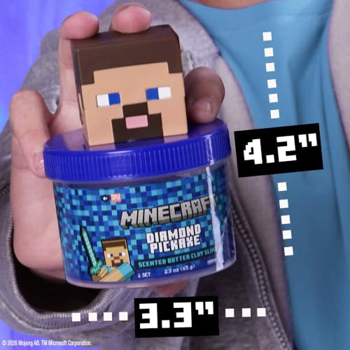 MINECRAFT DIAMOND PICKAXE TARRO DE LIMO DE MANTEQUILLA DE PICO SUAVE Y ELASTICO CON AROMA - 7