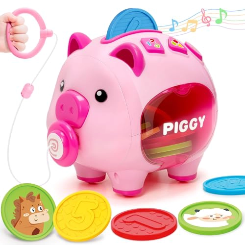 ALCANCIA PARA NIÑOS JUGUETES PARA NIÑAS DE 1 AÑO ALCANCIA MUSICAL PARA CONTAR NUMEROS Y APRENDER - 1