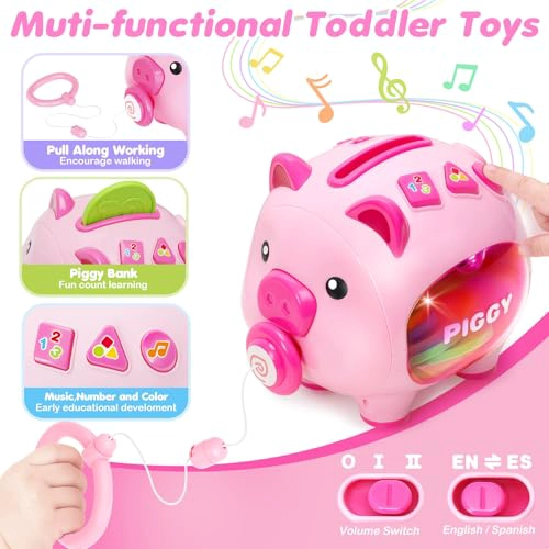 ALCANCIA PARA NIÑOS JUGUETES PARA NIÑAS DE 1 AÑO ALCANCIA MUSICAL PARA CONTAR NUMEROS Y APRENDER - 3