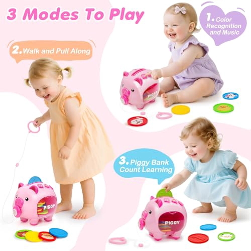 ALCANCIA PARA NIÑOS JUGUETES PARA NIÑAS DE 1 AÑO ALCANCIA MUSICAL PARA CONTAR NUMEROS Y APRENDER - 4