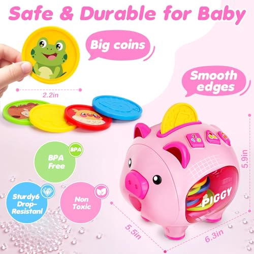 ALCANCIA PARA NIÑOS JUGUETES PARA NIÑAS DE 1 AÑO ALCANCIA MUSICAL PARA CONTAR NUMEROS Y APRENDER - 5