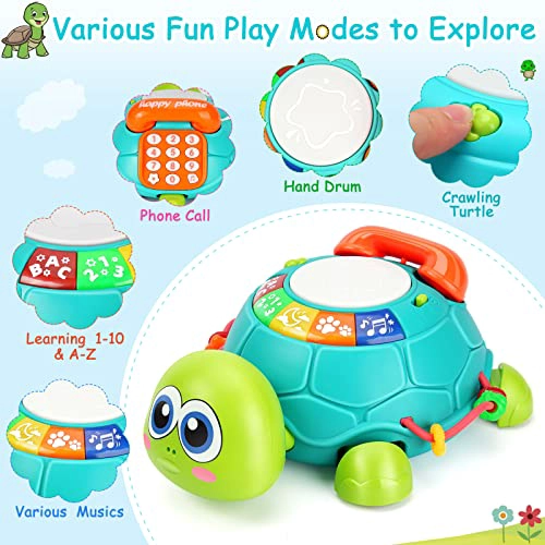 JUGUETES MUSICALES DE TORTUGA PARA BEBE S DE 6 A 12 MESES JUGUETES MUSICALES CON LUZ PARA BEBE S - 3