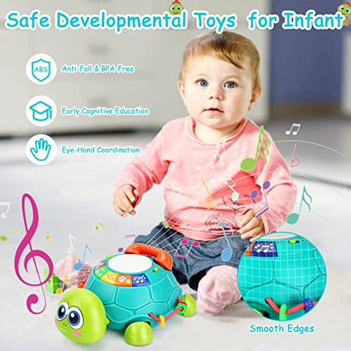 JUGUETES MUSICALES DE TORTUGA PARA BEBE S DE 6 A 12 MESES JUGUETES MUSICALES CON LUZ PARA BEBE S - 6