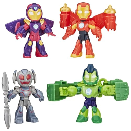 IRON MAN AND HIS AWESOME FRIENDS MARVEL IRON ARMOR PAQUETE DE FIGURAS FIGURAS DE ACCION DE 3 - 1
