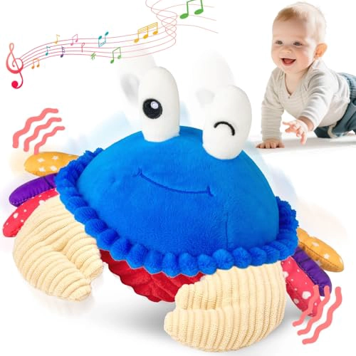 JUGUETES PARA BEBE S DE 12 A 18 MESES JUGUETE DE PELUCHE MUSICAL DE CANGREJO QUE GATEA 40 CANCIONES - 1