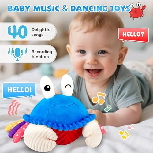 JUGUETES PARA BEBE S DE 12 A 18 MESES JUGUETE DE PELUCHE MUSICAL DE CANGREJO QUE GATEA 40 CANCIONES - 2