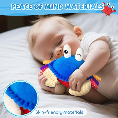 JUGUETES PARA BEBE S DE 12 A 18 MESES JUGUETE DE PELUCHE MUSICAL DE CANGREJO QUE GATEA 40 CANCIONES - 5